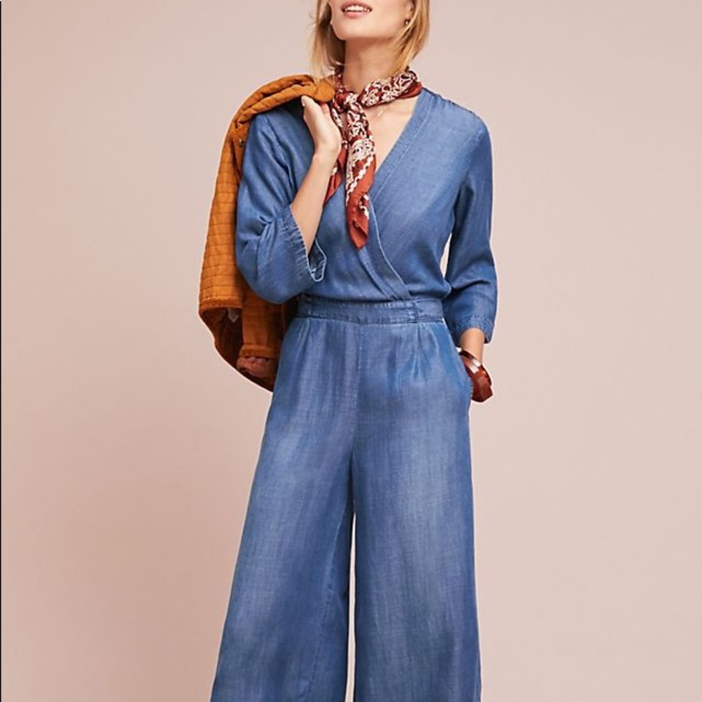 Anthropologie Cloth&Stone Chambray Kimono Jumpsuit